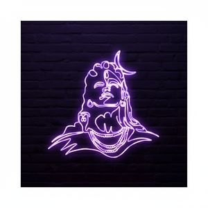 "Neon Lord <b>Shiva</b> Wall <b>Art</b>" - Product Image 1
