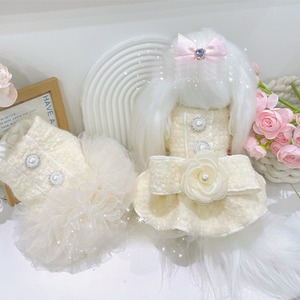 Robe Tutu de Luxe en Tweed pour Chien, Robe de Princesse pour Animaux de Compagnie avec Fleur 3D en Perles pour Maltese, Yorkie et Petites Races - Product Image 2