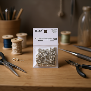 Perline Metalliche Ilan 3x6mm Cilindriche Argento 8g per Creazione di Gioielli - Product Image 2