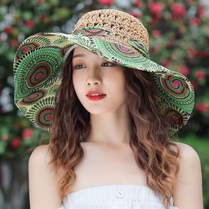 <span class=keywords><strong>Chapeau</strong></span> de <span class=keywords><strong>paille</strong></span> à large bord imprimé fleurs style bohème, <span class=keywords><strong>chapeau</strong></span> Fedora de plage pour filles, <span class=keywords><strong>chapeau</strong></span> de soleil pour femmes - Product Image 4