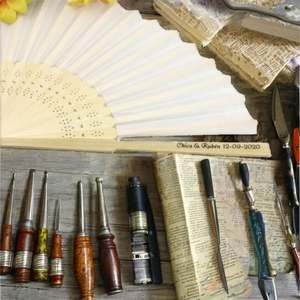 Regalo Personalizado para el Día de los Inocentes, Abanico de Bambú Ecológico, Personalizado con Nombre Impreso, Pintado a Mano, Decoración para el Hogar - Product Image 3