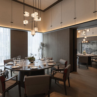 Table à manger électrique, grande table ronde, table à manger d'hôtel, table à manger de style chinois moderne