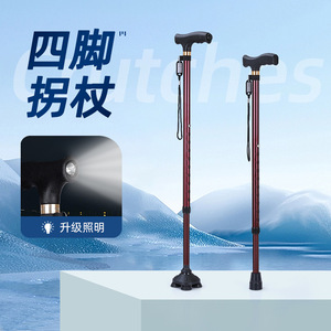 Bâton de marche télescopique en alliage d'aluminium Daidong Xiang avec lumière, 72,5-95 cm, bâton de randonnée extérieur - Product Image 1