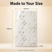 Panneau mural en PVC de 4x8 pieds, aspect marbre brillant, imperméable, facile à nettoyer, pour chambre à coucher