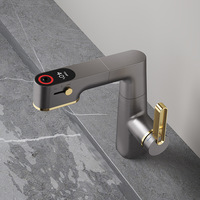 Robinet de lavabo gris Gun Table domestique lavabo salle de bain robinet de rince-bouche réglable froid et chaud