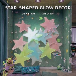 Las Mejores Pegatinas de Pared de Estrellas que Brillan en la Oscuridad, Calcomanías Fluorescentes para Techo, Formas de Estrellas de Plástico para Decoración de Habitaciones Infantiles - Product Image 2