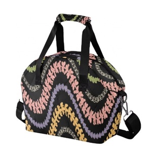 Bolsa Térmica para Entrega de Alimentos con Estampado de Olas Aloha y Flores de Puakenikeni, Bolsa de Almuerzo Aislante Pequeña Hawaiana de 3 Capas para Adultos - Product Image 1