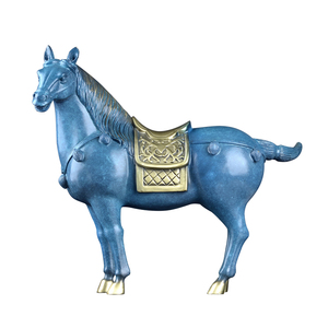 Estatua de bronce de latón de tamaño pequeño para decoración de interiores, escultura de caballo de escritorio chino de Tany Dynasty - Product Image 5