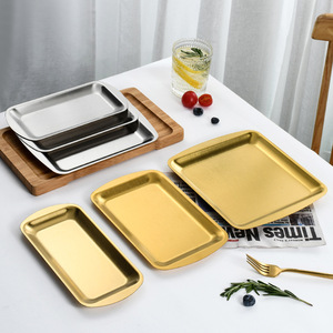 201 RVS Eco-vriendelijke gepolijste kleine bakplaat koekjesplaat metalen rechthoekige bakblikken - Product Image 3