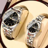 Montre de couple BINBONG B5552, cadran diamanté tendance, calendrier hebdomadaire lumineux, montre à quartz pour amoureux, nouvelle montre de couple, Relogio Masculino
