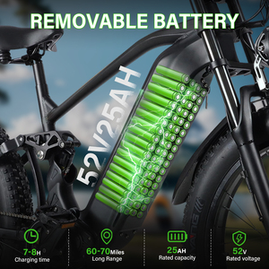 Vélos électriques à neige super rapides Conformes aux normes CE et RoHS 3000w 52v 25ah 60 <span class=keywords><strong>80</strong></span> <span class=keywords><strong>Km</strong></span> d'autonomie Vélo de montagne électrique 26 pouces Pneu gras E-bike - Product Image 4
