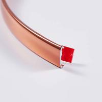 Pita Pinggir PVC Bentuk U Warna Rose Gold Lembut Dedong 25mm untuk Bingkai Furnitur, Aplikasi Pemotongan Lembaran Logam, Foto, Cermin, Gambar