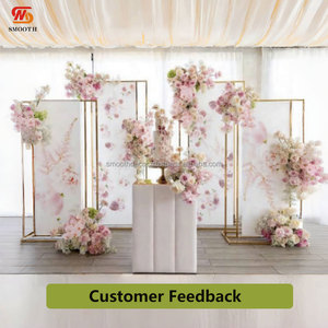 LISSE haute qualité élégant en acier inoxydable Rectangle mariage toile de fond support or argent miroir Design décorations de mariage - Product Image 2