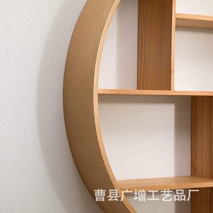 Wooden Floating <b>Shelf</b> Circular <b>Wall</b> <b>Mounted</b> Storage Rack Multi Layer Display <b>Shelves</b> For Entryway Decorative Organizer - Product Image 2