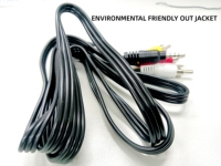 Kabel audio dan video DC ke 3rca, 1.8m DC ke 3rca stabil kecepatan tinggi warna hitam tahan lama kualitas tinggi