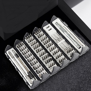 Kit de tournevis magnétique manuel 128-en-1 pour réparation de téléphones portables et travaux manuels domestiques, avec étui rigide et mini embouts de précision - Product Image 1