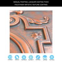 Luces de azulejo de techo PL15 Techos de PVC pintados de estaño de imitación de cobre rústico para decoración de interiores Cuadrado impermeable para uso en hoteles