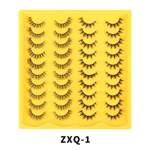 Faux cils 3d duveteux personnalisés Faux cils en vison vaporeux 20 paires de cils à bande complète faits à la main avec boucles en C et aspect naturel - Product Image 3