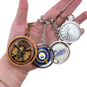 Porte-clés rotatif à 360 degrés en métal personnalisé, autocollant imprimé vintage tendance, souvenirs promotionnels d'entreprise, cadeaux, porte-clés - Product Image 2