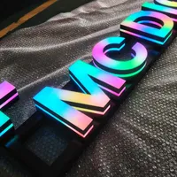 Enseigne publicitaire personnalisée en lettres 3D RGB, LED acrylique néon pleine couleur, pour devanture de magasin et bureau, publicité automobile, avec contrôle Bluetooth, étanche IP65