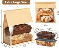 Sacs en papier personnalisés de qualité alimentaire pour baguettes de boulangerie avec fenêtre, vente en gros