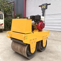 Rouleau compresseur vibrant à double tambour DR600A 450 kg, largeur 600 mm, 20 kN*2, moteur essence Honda GX270