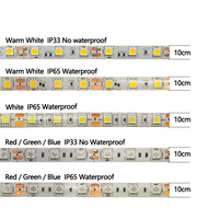 Lampu Strip LED Fleksibel PCB 12V 14.4W 5050SMD 60LED/m 5M RGB Warna Tunggal IP65, Dapat Diredupkan dengan Remote IR dan Aplikasi