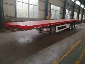 Venta caliente 40Ft 3 Axle 4Axle Steel Flatbed Truck Trailer 12r22.5 Tire 3 Axle 4Axle Flat Bed Semi Trailer para la venta - Product Image 2
