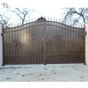 Dernières conceptions de porte principale en fer forgé porte principale de maison allée de jardin en métal clôture porte de garage moderne