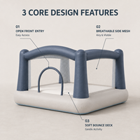 Parc de jeu gonflable pour tout-petits avec ouvertures avant et arrière, panneaux latéraux en maille et plateforme de rebond en PVC pour marque privée