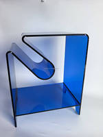 Table d'angle moderne personnalisée en acrylique pour salon, table d'appoint pour bureau, espace café, réception, appartement, villa, avec porte-revues