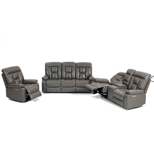 Tùy Chỉnh Da Hiện Đại Cắt Chuyển Động Ngồi Có Thể Ngả <span class=keywords><strong>Sofa</strong></span> Đặt 3 + 2 + 1 Chủ Đồ Nội Thất Phòng Khách Với Cup Và Chức Năng Lưu Trữ - Product Image 1