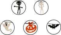 Guirlande d'Halloween avec squelettes, chauves-souris, citrouilles et fantômes pour les murs et les portes d'Halloween