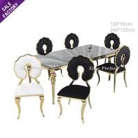 Prix usine or décor de luxe en acier inoxydable hôtel banquet événement tables de mariage événement table de luxe pour les fêtes et événements