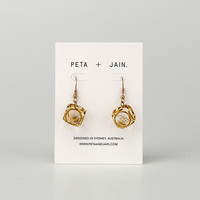 Cartes d'affichage d'emballage de boucles d'oreilles de bijoux en carton de papier blanc imprimé personnalisé avec logo