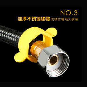 Tuyau tressé noir de 3/8 pouces de diamètre intérieur, tuyau flexible d'alimentation en eau pour robinet de toilette, connexion d'entrée de chauffe-eau - Product Image 3