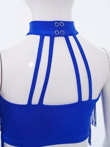 6-16 Kids Girls Salsa Latin Dance Costume <b>Fringe</b> Crop <b>Top</b> Vest Salsa Lyrical Competitions Recitals Ballroom Practice Wholesale - Product Image 4