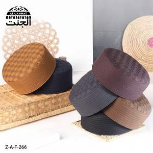 Chapeau kufi musulman rond avec logo personnalisé ZAF OEM ODM fabriqué à la main au Pakistan Chapeau islamique de forme ronde unique - Product Image 1