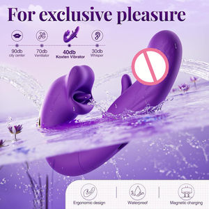 Groothandel Novelty 3-in-1 G-spot Vibrator USB Oplaadbaar Siliconen 7 Soorten Tapping 5 Soorten Vibratie Adult <span class=keywords><strong>Sex</strong></span> Toys - Product Image 5