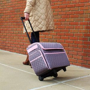 Free Sample Custom Design Sewing Machine Storage Case Trolley <b>Bag</b> with <b>Wheels</b> - Product Image 6