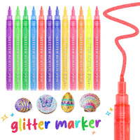 Lot de stylos à paillettes 3 mm à pointe moyenne, marqueurs à paillettes à base d'eau, non toxiques et sans odeur, pour loisirs créatifs et coloriage