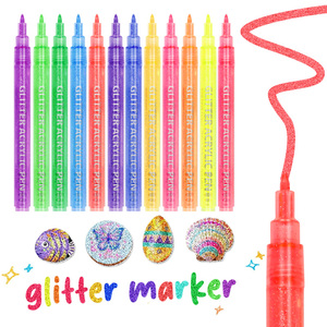 Stylos à paillettes 3MM, pointe moyenne, stylos à peinture à base d'eau, non toxiques <span class=keywords><strong>et</strong></span> sans odeur, marqueurs à paillettes, bricolage, création artisanale, coloriage - Product Image 1