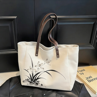 Sacs fourre-tout personnalisés en gros avec slogan de marque et poche intérieure pour femmes