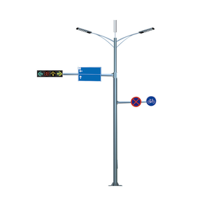 Poteau en acier galvanisé à chaud pour les croisements et les intersections routières, poteau de signalisation routière certifié CE - Product Image 1