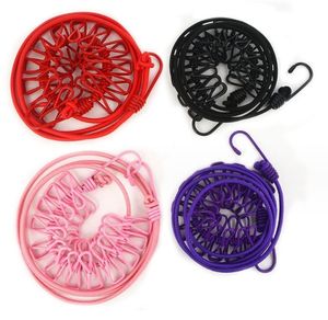 Corde à linge portable pliable de voyage, extensible et coupe-vent, avec 12 pinces et crochets, outil de camping en plein air - Product Image 1