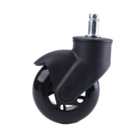 Roue pivotante de 3 pouces pour chaise de bureau, petite roue de style cuisine, roulettes robustes, roulement à billes en polyuréthane transparent, capacité de charge de 50 kg