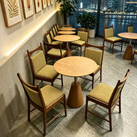 Tables et chaises de café, style tendance, commercial, rétro, en bois massif, chaises de salle à manger sur mesure, ensemble pour restaurants, boulangeries, pâtisseries