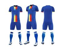 Ensemble Maillot et Short de Football Personnalisé pour Homme Adulte – 100% Polyester, Col Montant, Séchage Rapide, Respirant, Prêt-à-Porter, Impression Numérique Directe