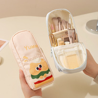 Organisateur de pinceaux de maquillage mignon et amusant, élégant, pratique, sac de rangement polyvalent, grande capacité, étui pour crayons à sourcils