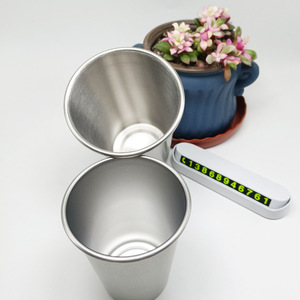 Gobelet en acier inoxydable 304 à paroi simple, couleur argent, forme conique, pour enfants, cadeaux promotionnels GP-2021 - Product Image 5
